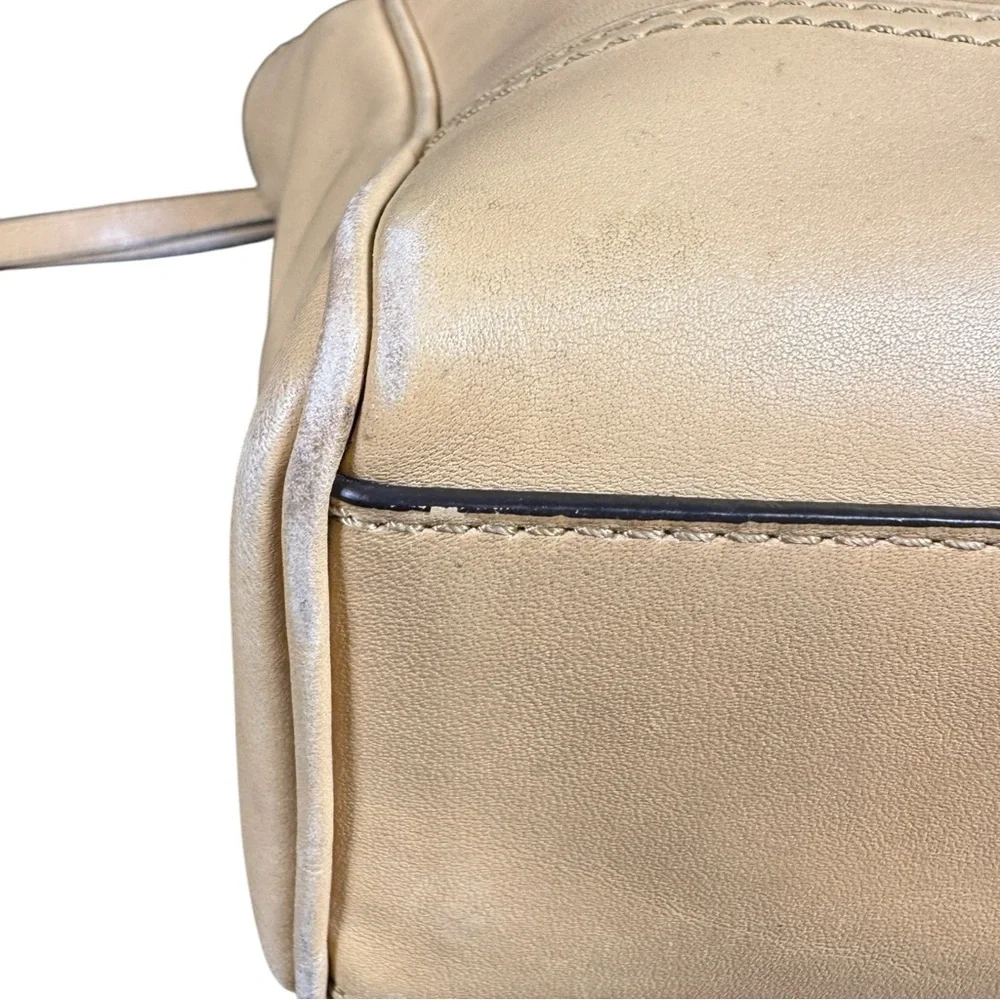 EUC Coach 2way Legacy Mini Tote Crossbody Beige Tan Leather Bag